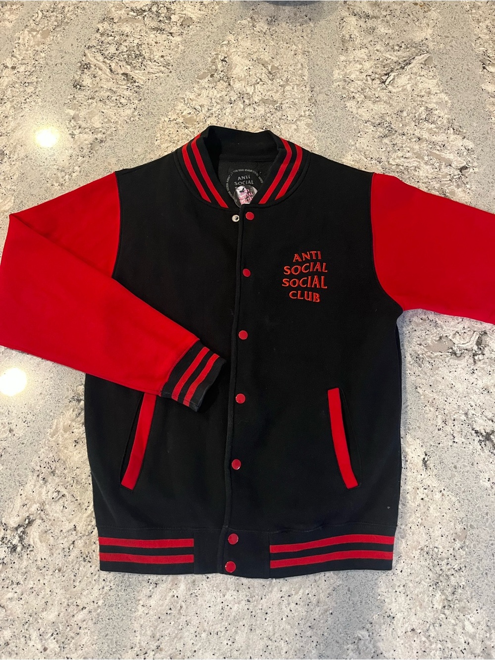 Anti Social Social Club Black Jacket with Red Accents